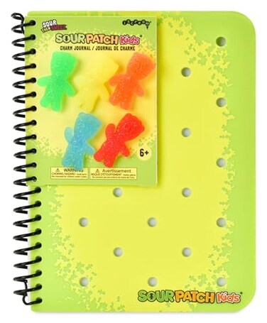 iscream Sour Patch Kids Soft Touch Cover SpiralBound Lined Page 7 Charm Journal with 5 Charms