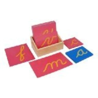 Kid Advance Montessori Lower Case Cursive Sandpaper Letters wBox