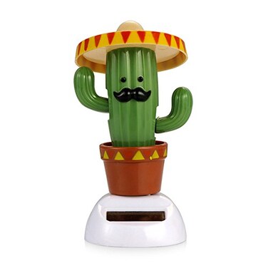 YGMONER Solar Dancing Toy Animal Solar Powered Dancing Dolls Swinging Animated Bobble Dancer Car Decor Cactus