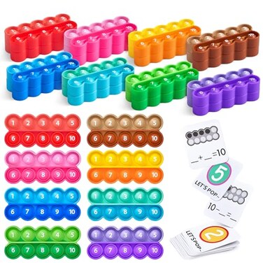 JoyCat Joycat TenFrame Math Learning Tools for Elementary24 Ten Frames and 20 Task Cards Math Counting Game for Preschool Kindergarten Classroom Learning Activities Kids Ages 35