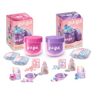 Gui Gui GUI GUI Slime Kit Scented 2Pack Bundle Clear Gloss 5 Step DIY Process to Customize Your Ultimate GlowUp Resealable and Reusable Container ASMR Experience Slime Making Kit