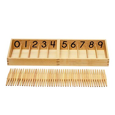 Elite Montessori Numbered Spindle Box with 45 Spindles