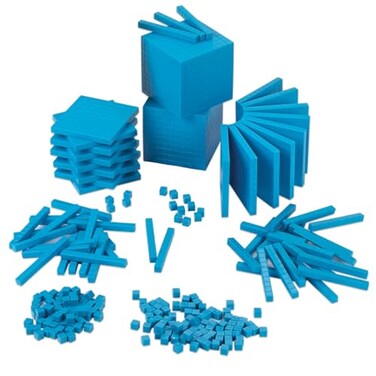EAI Education Base Ten Intermediate Classroom Set Blue Plastic Blocks Only