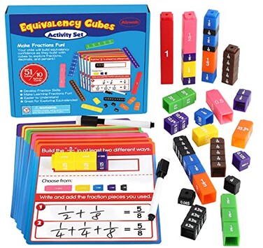 Aizweb Interlocking Fraction Manipulatives CubesFraction Tiles BlocksEquivalency Percent Decimals CubesMath Games Activity for Elementary KidsFraction Learning Tools Homeschool Classroom Supplies