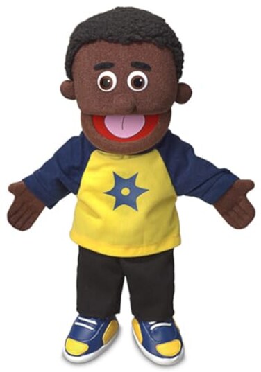 Silly Puppets 14 Jordan Black Boy Hand Puppet