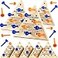Zhanmai 3 Sets Wooden Triangle Peg Educational Board Travel Size Operation Christmas Learning Puzzles Blue Orange Peg
