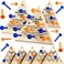 Zhanmai 3 Sets Wooden Triangle Peg Educational Board Travel Size Operation Christmas Learning Puzzles Blue Orange Peg