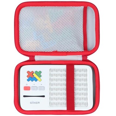 Lebakort Storage Case Compatible with GiiKER Super Blocks Pattern Matching Puzzle Original 1000 Challenges Brain Teaser Off White Red Case