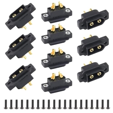 Amass 10 PCS XT60EWM Mountable XT60E Male Plug Connector with Screws for RC Drone Aircraft FPV Racing Drone