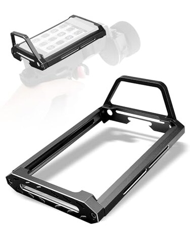 QAGGUM Transmitter Protector Frame Compatible with Flysky Noble NB4 Pro NB4 Lite NB4 Aluminum Alloy Metal Protector Frame for RC Car Transmitter Black