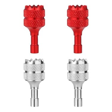lasuroa 4pcs Drone Controller Sticks Aluminum Drone Control Joystick Detachable Thumb Rocker Replacement Compatible with DJI Mini 3 Pro DJI RC Smart Controller Accessories Silver Red