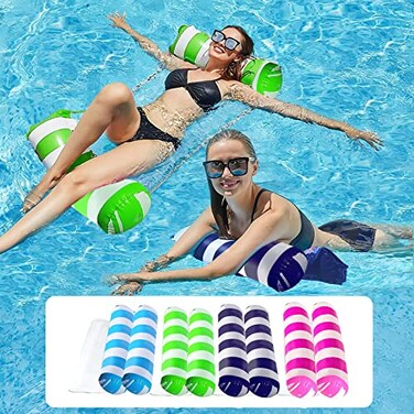 Oneirion 4 Pack Upgrated XL Water Pool Floats 4in1 Hammock Saddle Lounge Chair Drifter MultiPurpose Water Pool Float NonStick PVC Material