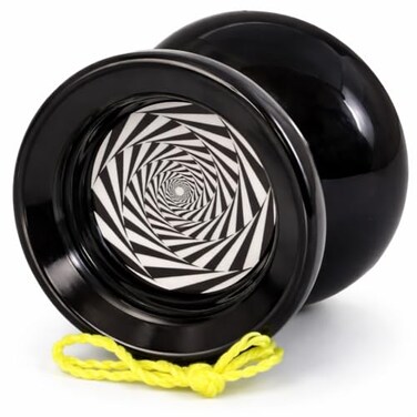 Yoyo King Jester Professional Responsive YoYo with Ball Bearing Axle Convertible Responsive Unresponsive Play Silicone Response System Extra Strings Black Mesmerize