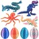 BUUFAN 4PCS 3D Printed Dragon Octopuses with Egg Easter Basket Stuffers Easter Egg 3D Printed Animals Toy Set