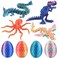 BUUFAN 4PCS 3D Printed Dragon Octopuses with Egg Easter Basket Stuffers Easter Egg 3D Printed Animals Toy Set