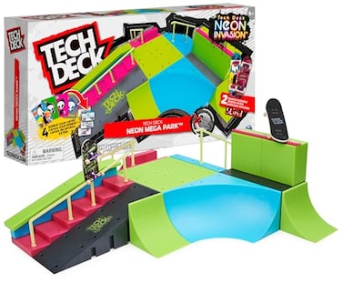 TECH DECK Tech Deck Neon Mega Park XConnect Creator Customizable GlowintheDark Ramp Set with 2 Blind Skateboard Fingerboards 90 Pieces Gift for Ages 6