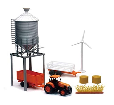 NewRay Kubota M5111 Tractor and Grain Bin Playset