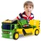 John Deere 2ft Extra Large Mega Mover Dual Joystick Motorized Trucks Front Loader Hoe with Trailer Lights Sounds Construction Toys for Kids 3