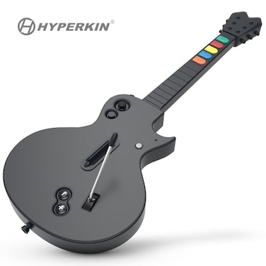 Hyperkin Hyper Jammer Wireless Guitar Controller for PS3 PC Compatible with Guitar Hero Rock Band Clone Hero Black