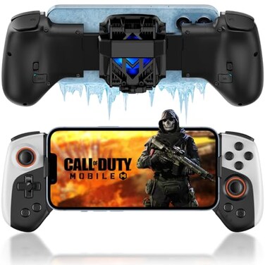 Joso Phone Controller for iPhoneAndroid with Phone Case Support Mobile Gaming Controller with Cooler for iPhone 161514 Galaxy S24S23S22 Universal Fit Customizable Buttons Turbo