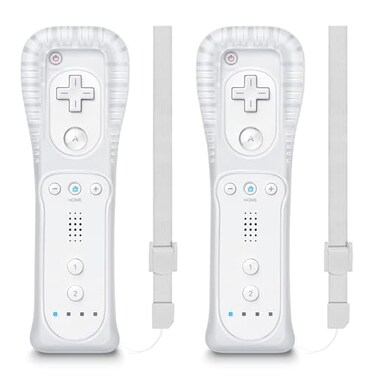 MOLICUI Wii Remote ControllerWii Controller 2 Pack With Wrist Strap and Silicone CaseWhite