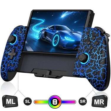 Spican Switch Controllers for Nintendo SwitchOLED Hall Effect Wireless Pro Controller OnePiece Joypad FullSize Ergonomic Handheld Mode Gamepads with 17 RGB LightBatteryTurboMacro4 Game Slot