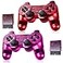 Burcica Wireless Controller for PS2 Play 2 Double Vibration 2 ClearRed and ClearPurple
