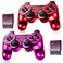 Burcica Wireless Controller for PS2 Play 2 Double Vibration 2 ClearRed and ClearPurple