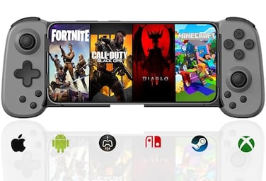 Koiiko Wireless Controller for iPhoneAndroidPCiPadTabletAPPL Arcade MFi GamesSwitchPS4 Support Streaming on PS5XboxPC Console Cloud Gaming Gamepad Joystick Turbo6Axis GyroDual Motors Grey