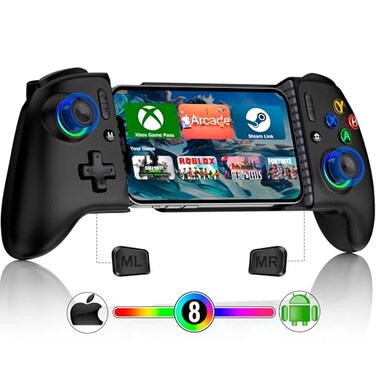 Mocagen Mobile Gaming Controller MC2 Phone Controller for iPhoneAndroidSwitchOledSwitch 2 with ProgrammableHall Effect Joysticks Analog TriggersRGB Light