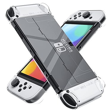 FANPL Improved Version Dockable Clear Case for Nintendo Switch OLED 2021 Protective Case Cover for Switch OLED and Joy Con Controller Strong and Durable Not Easy to Fall Off Clear