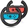 JoyHood Steering Wheel Compatible with SwitchSwitch OLED JoyCon Controller 2 Pack Racing Wheel Controllers fit for Mario Kart 8 Deluxe Black