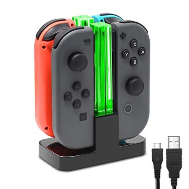 FASTSNAIL FastSnail Charging Dock Compatible with Nintendo Switch for Joy Con OLED Model Controller with Lamppost LED Indication Charger Stand Station with Charging Cable