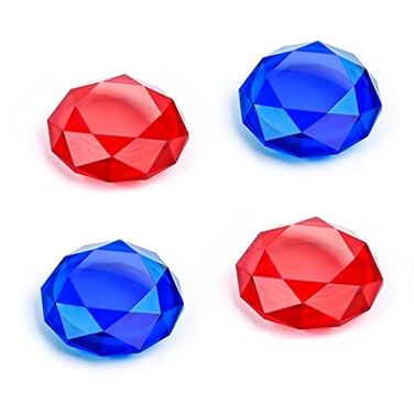 DLseego Diamond 3D Thumb Grips Caps Design for Switch Lite Switch OLED Joy Con Crystal Clear Console Joystick Cover 4PCS Blue and Red