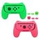 FASTSNAIL Grips Compatible with Nintendo Switch for Joy Con OLED Model for Joycon WearResistant Handle Kit Compatible with Joy Cons Controllers 2 PackGreen and Pink