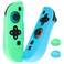 FUNDIARY BlueGreen Grips Cover Compatible with Nintendo Switch 2 Controller Silicone Grip Accessories for Switch 2 Controllers with Ergonomic and AntiSlip Design Controller Grip and 2 Thumb Caps