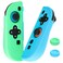 FUNDIARY BlueGreen Grips Cover Compatible with Nintendo Switch 2 Controller Silicone Grip Accessories for Switch 2 Controllers with Ergonomic and AntiSlip Design Controller Grip and 2 Thumb Caps