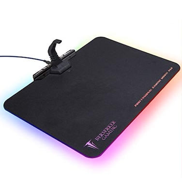 Syba Large RGB LED Gaming Mouse Pad Hard Micro Texture Surface 7 Light Up Modes Mouse Bungee Cable Manager Holder Attachment PC Mac Linux