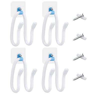 Linkidea Controller Wall Mount Holder Compatible with PS4 PS5 Xbox Switch Multifunctional Adjustable Headphone Hook VR Headset Hanger White 4 Pack