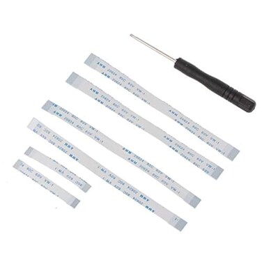 NSLikey 6 PCS Power Switch Touch Pad Ribbon Flex Cable Tool Replacement Set for Sony PS4 Controller 10 12 14 Pin
