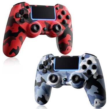 KDYGPDCT 2 Pack Wireless Controller for PS4ProPS3Wireless Remote Gamepad with 1000mAh Battery Double Shock Audio 6Axis Motion Sensor Share Button Red Blue