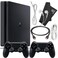 Zeust PlayStation 4 Slim 1TB Console Bundle Includes the PS4 Console Slim 1TB 2 Dualshock PS4 Wireless Controllers MicroUSB Charging Cable HDMI cable Wired Earbuds and Microfiber Cloth Renewed