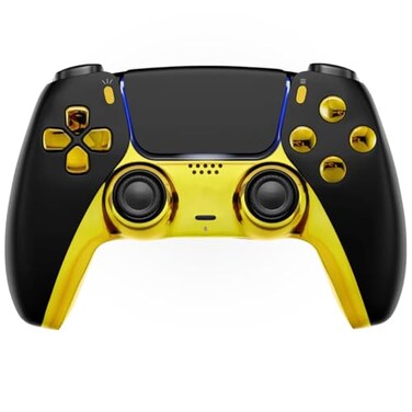 MODDEDZONE BlackGOld Custom Rapid Fire Anti Recoil Macros MODDED Wireless Controller for PS5 PC Unique Designs Smart Mods for ps5 controller controlled by the APP Best for FPS Games