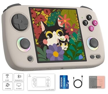 Voacle Anbernic RG CubeXX Retro Handheld Game Console RGCubeXX 395 Inch IPS Screen Linux System Builtin 64G TF Card 5056 Games Support TV Output 5G WiFi Bluetooth 42Gray