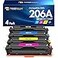 Toner Bank 206A Toner Cartridges 4 Pack M283fdw M283cdw Set Compatible Replacement for HP 206A 206X Color LaserJet Pro MFP M255dw M255nw M283 M255 Printer High Yield Ink with Chip Black Cyan Yellow Ma