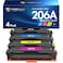 Toner Bank 206A Toner Cartridges 4 Pack M283fdw M283cdw Set Compatible Replacement for HP 206A 206X Color LaserJet Pro MFP M255dw M255nw M283 M255 Printer High Yield Ink with Chip Black Cyan Yellow Ma