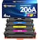 Toner Bank 206A Toner Cartridges 4 Pack M283fdw M283cdw Set Compatible Replacement for HP 206A 206X Color LaserJet Pro MFP M255dw M255nw M283 M255 Printer High Yield Ink with Chip Black Cyan Yellow Ma