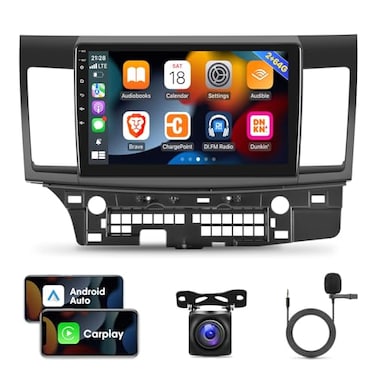 EKAT 2G64G Car Radio for Mitsubishi Lancer 20082017 101 inch Android 13 Touch Screen Stereo CarplayAndroid AutoHiFi Audio1080PSWCBluetooth AHD Backup Camera MIC