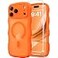 DOMAVER 3 in 1 Magnetic for iPhone 17 Pro Max Case Cute Wavy Full Camera ProtectionFit for MagSafe 1X Screen Protector1X Wrist Strap AntiSlip Trendy Women Girly Case for iPhone 17 Pro Max 69 Orange
