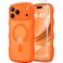 DOMAVER 3 in 1 Magnetic for iPhone 17 Pro Max Case Cute Wavy Full Camera ProtectionFit for MagSafe 1X Screen Protector1X Wrist Strap AntiSlip Trendy Women Girly Case for iPhone 17 Pro Max 69 Orange